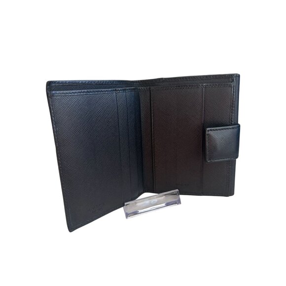 PRADA Womens Black Saffiano Leather Snap Wallet - Picture 10 of 12